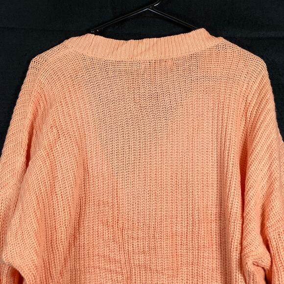 Sonoma Womens Sweater Orange V Neck Button Up Knit Cardigan Long Sleeve XL - Picture 11 of 12